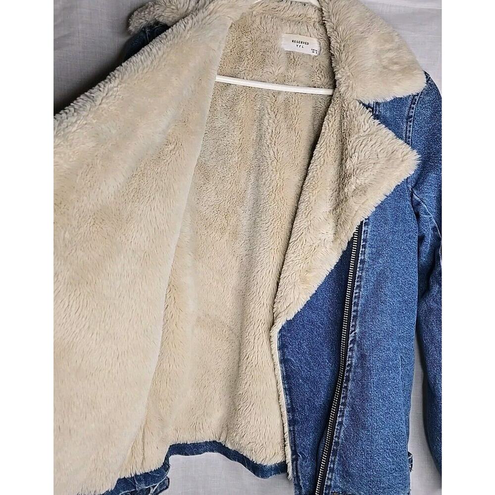 Reserved YFL Denim And Faux Fur Lined Jacket Eur 34 UK 6 US Small great Cond. - Picture 6 of 8